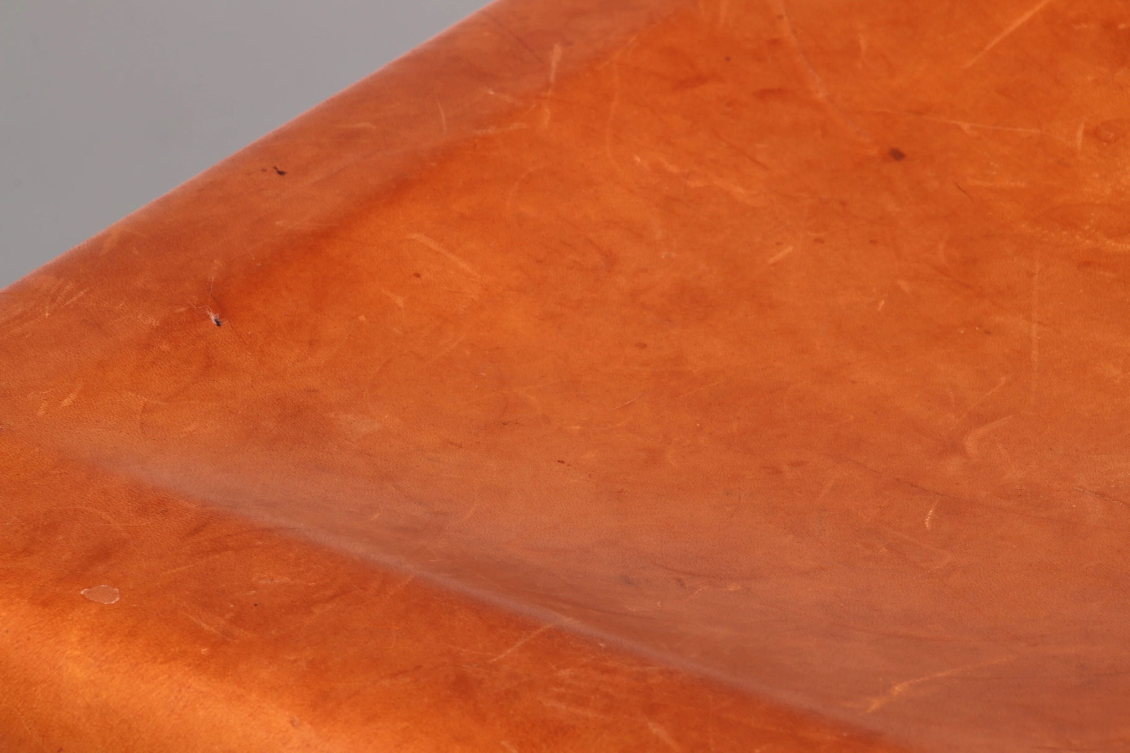 Mid-century oak bar stools with cognac leather seats