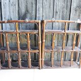 2 old rattan wall shelves