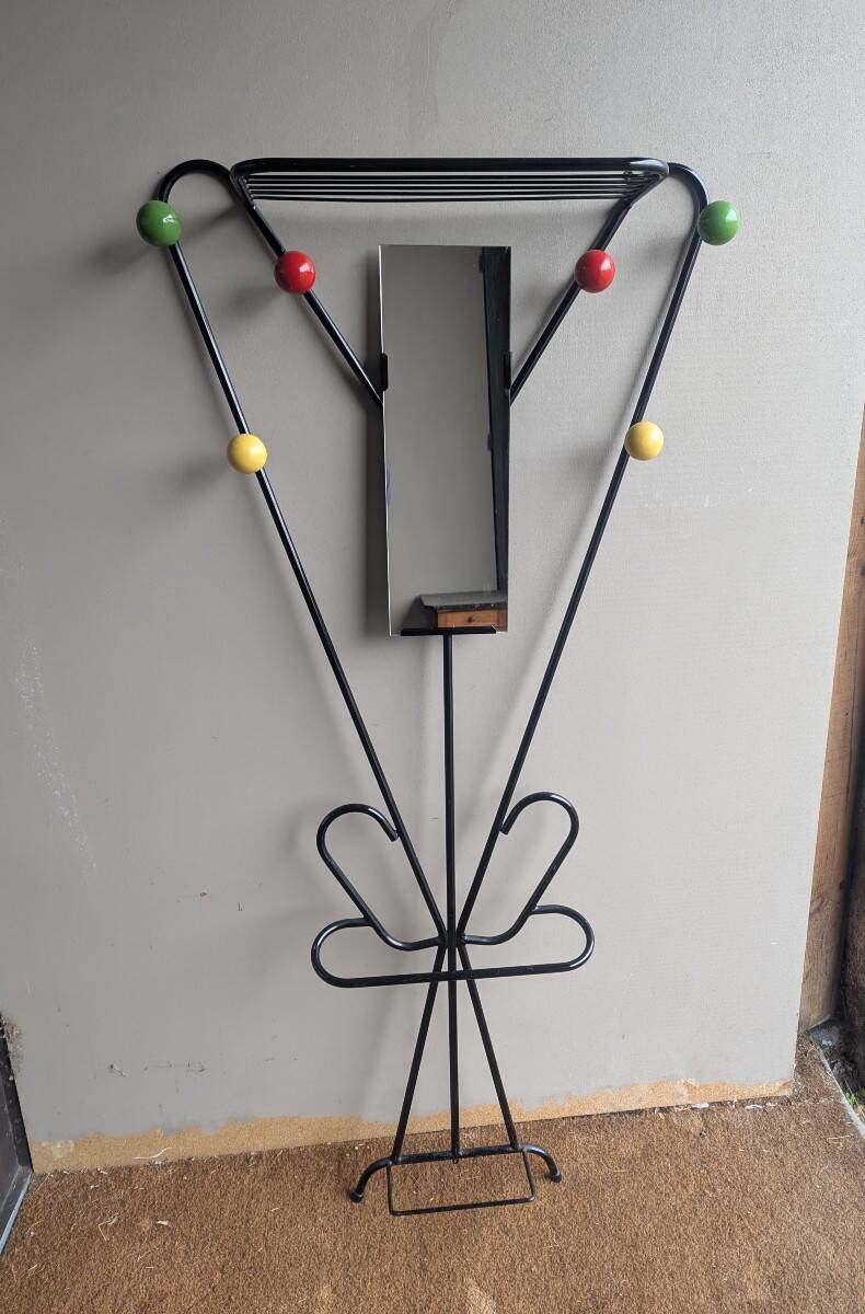 Large Wall Coat Rack from the 1950s-60s, Attributed to Roger Féraud