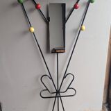 Large Wall-Mounted Coat Rack from the 50s and 60s, Attributed to Roger Féraud