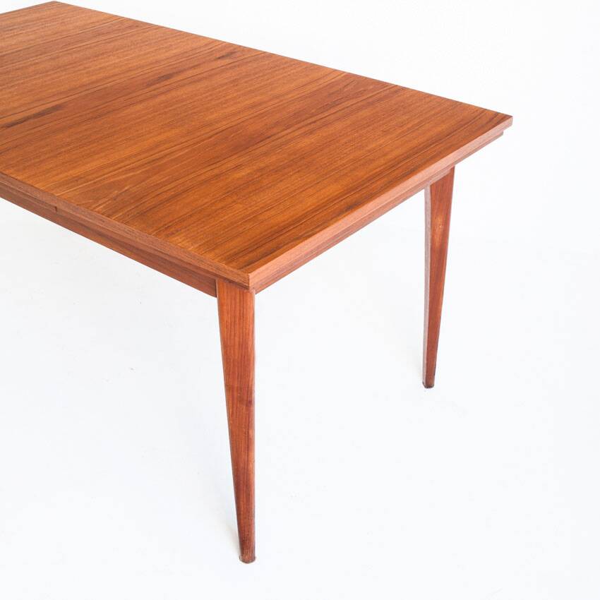 Dining table with two teak extensions. Scandinavian style. Vintage. France 1960s.