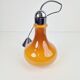 Vintage Scandinavian Drop Pendant Lamp in Brown Opal Glass and Chrome from Peill & Putzler, 1960s