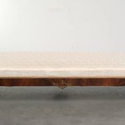 Antique French sofa from the 19th century in Empire style with a silk seat