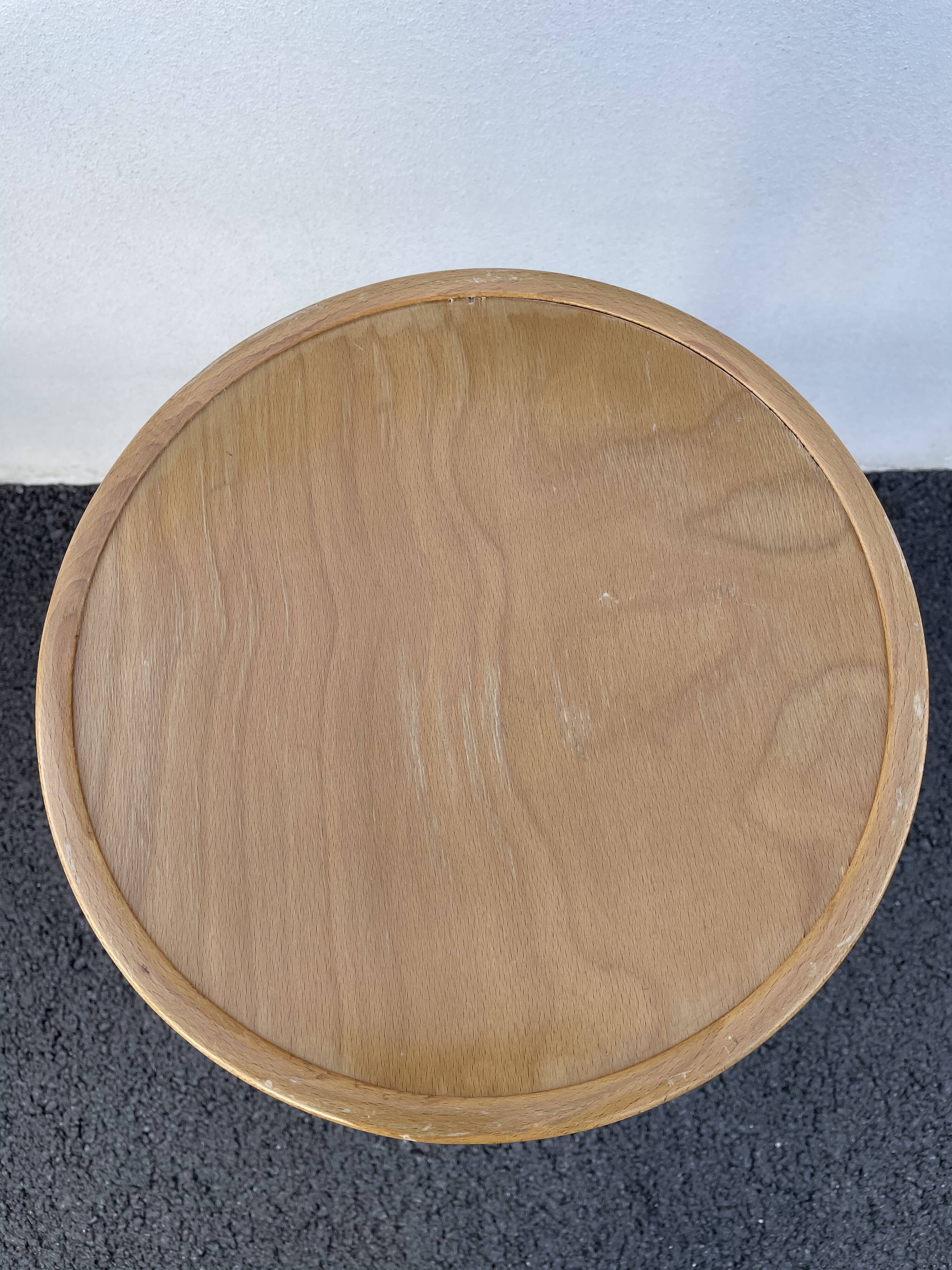 Curved wooden bar stool