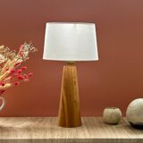 Elegant table lamp made of recycled solid wood for a warm and sustainable atmosphere "CÔNE"