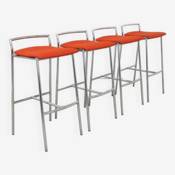 4x Tabourets de Bar en Chrome par Casala, 1990s