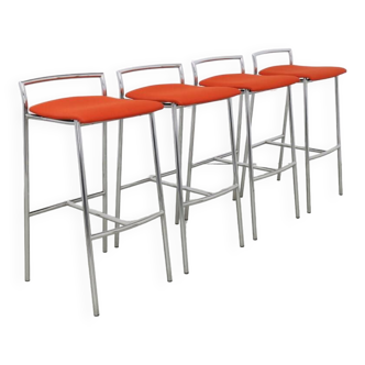 4x Tabourets de Bar en Chrome par Casala, 1990s