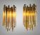 Pair of crystal sconces called "cascade" vintage murano by paolo venini