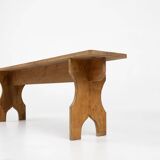 Art Deco bench in solid wood, France ca. 1940