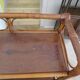 Retro-modernist - Sideboard-bookcase-2 doors-wood-rattan-cane-1960s