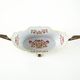 Art Nouveau ceramic platter with glazed golden finish in decorative metal frame, European