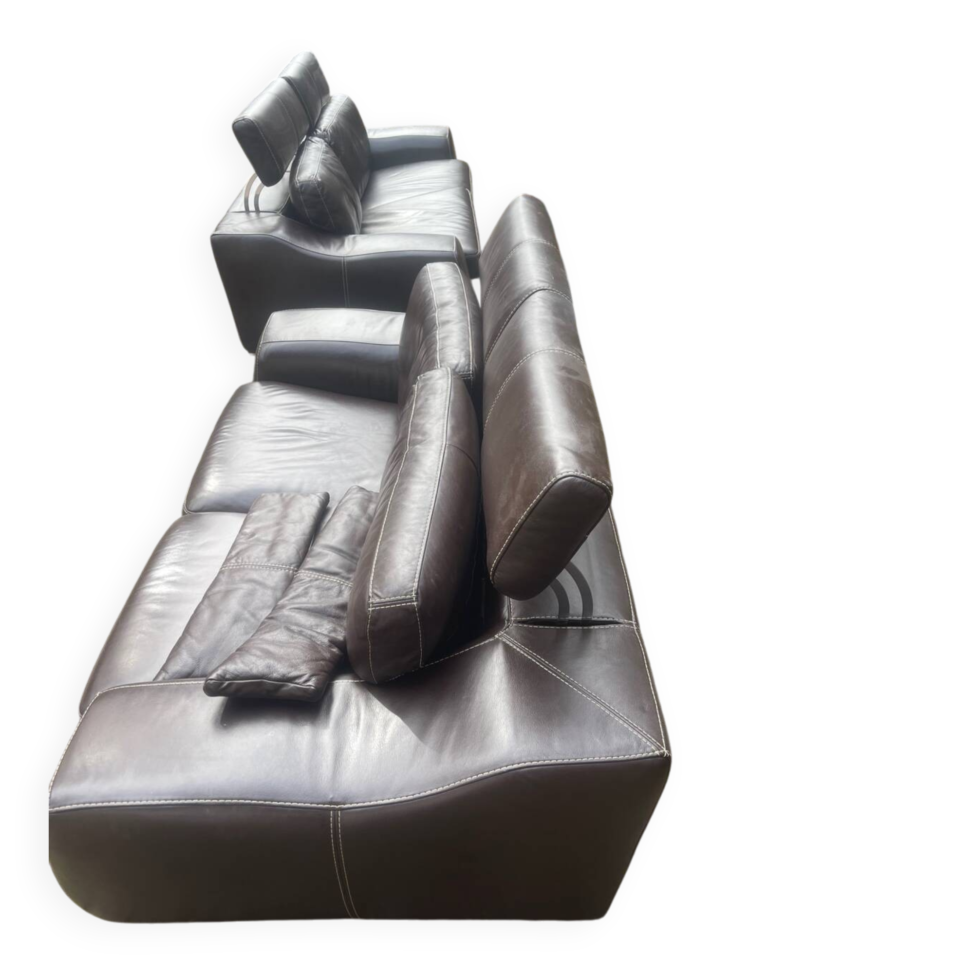 2 canapés cuir véritable fabrication italienne