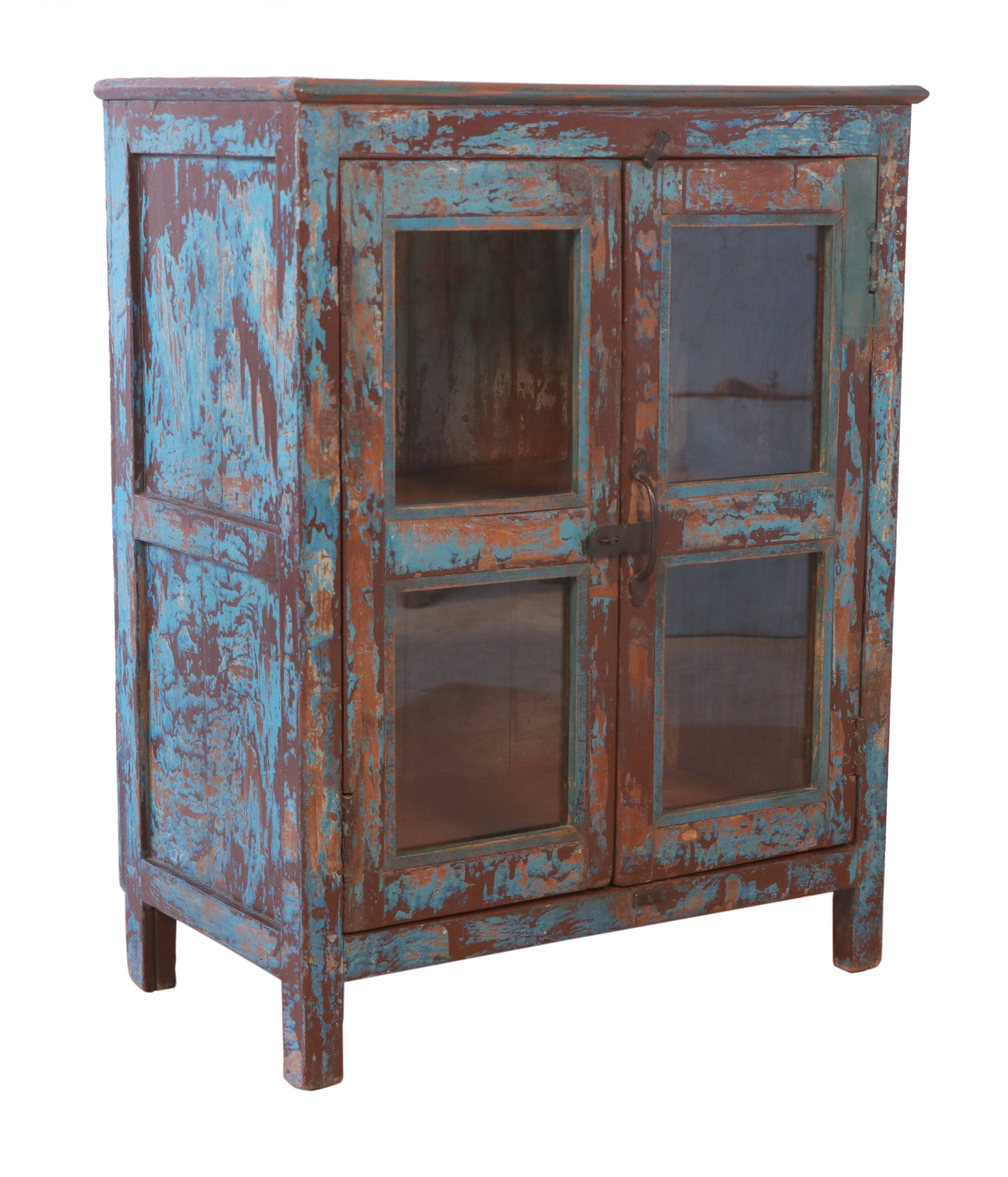 Old Burmese teak pantry original blue patina