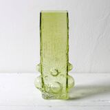 Vintage Yellow Pressed Glass Vase Gallo by Rune Strand / Sweden / 1970s