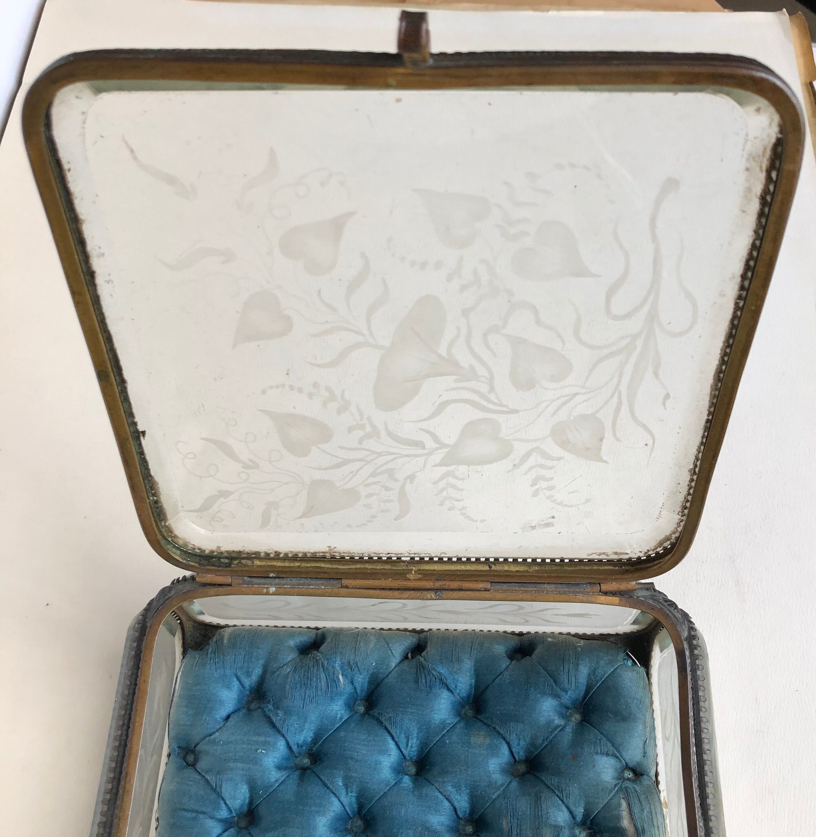 Ancient engraved glass box