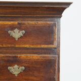 Early 18th century English oak chest on stand/ highboy