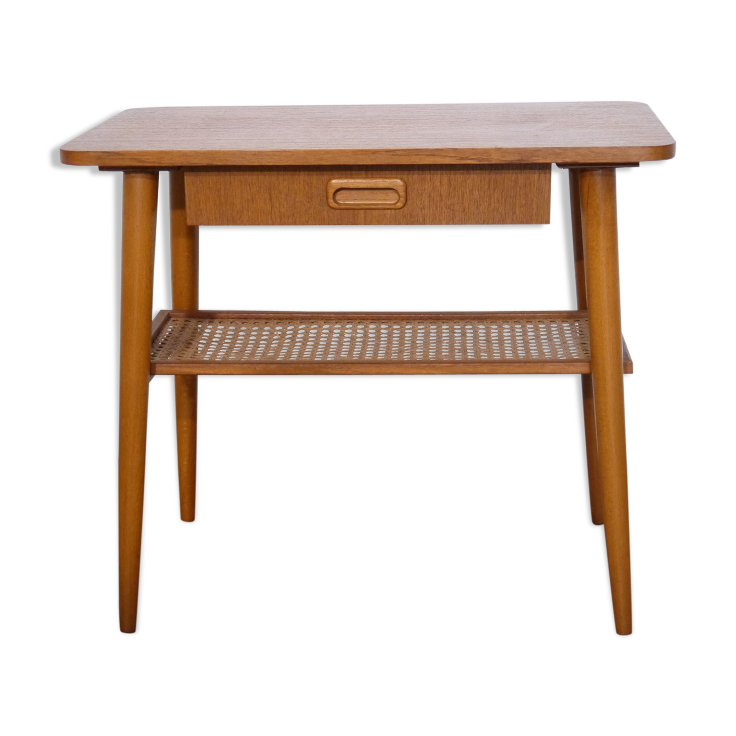 Scandinavian vintage bedside table in teak 1960