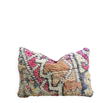 Housse de coussin vintage kilim berbère :Coussin en laine marocaine 60x40cm