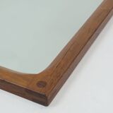 Miroir rectangulaire en teck par Aksel Kjersgaard, Danemark années 1970