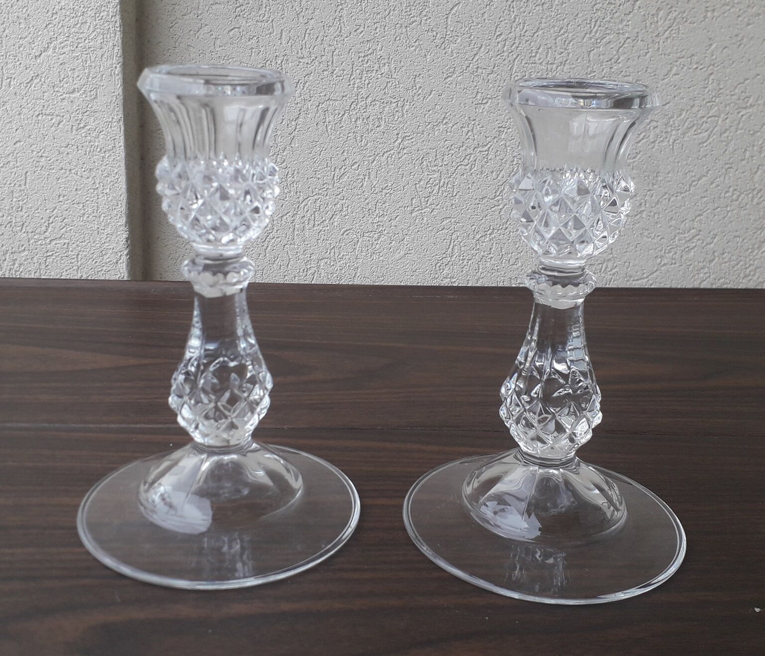 Pair of crystal candlesticks