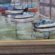 Oil on canvas Port of Concarneau signed Inchakoff 79 marine Brittany