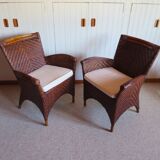Woven rattan armchair, 1980s