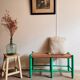 Banc en paille et bois ancien