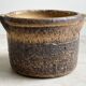 Mid Century brown ceramic planter / flower pot