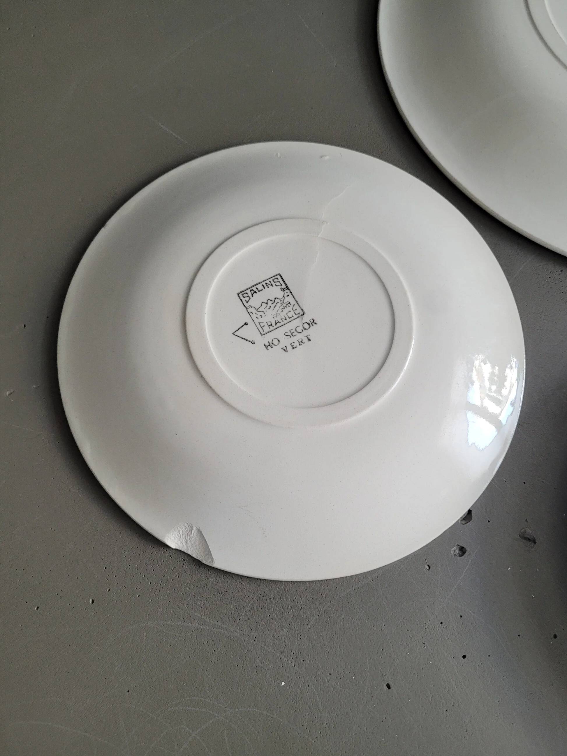 Dessert service - Dish and 4 plates Hossegor pottery from Salins - Ref 916