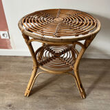 Rattan side table