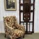 Fauteuil anglais des années 1930 à tissu fleurs