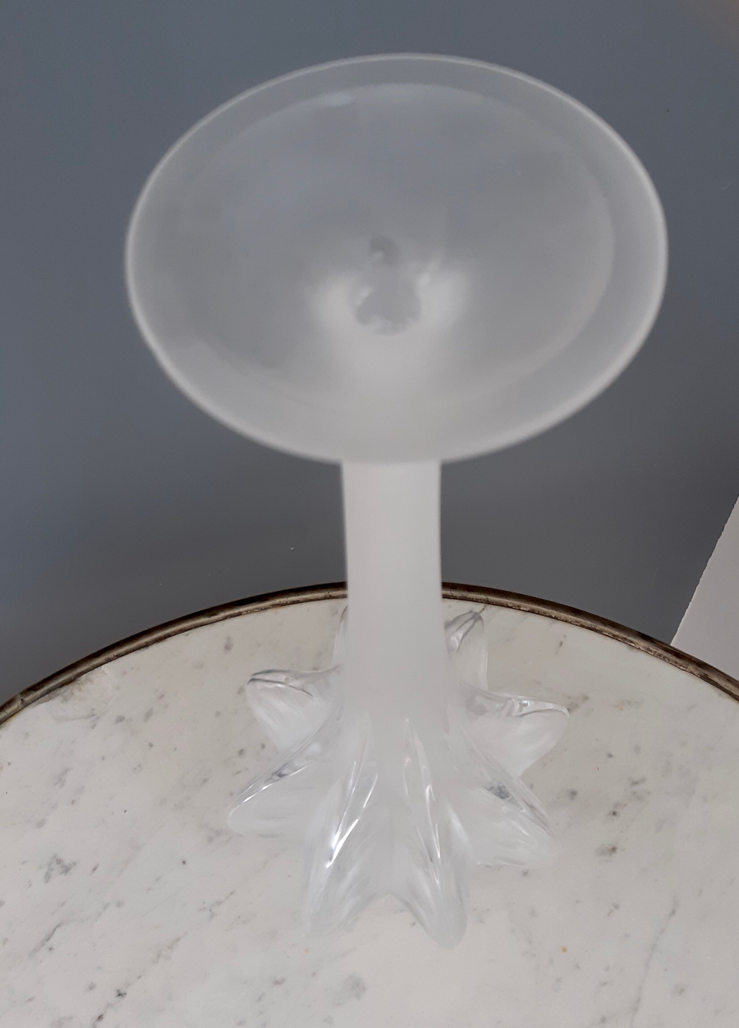 Large frosted and engraved glass vase