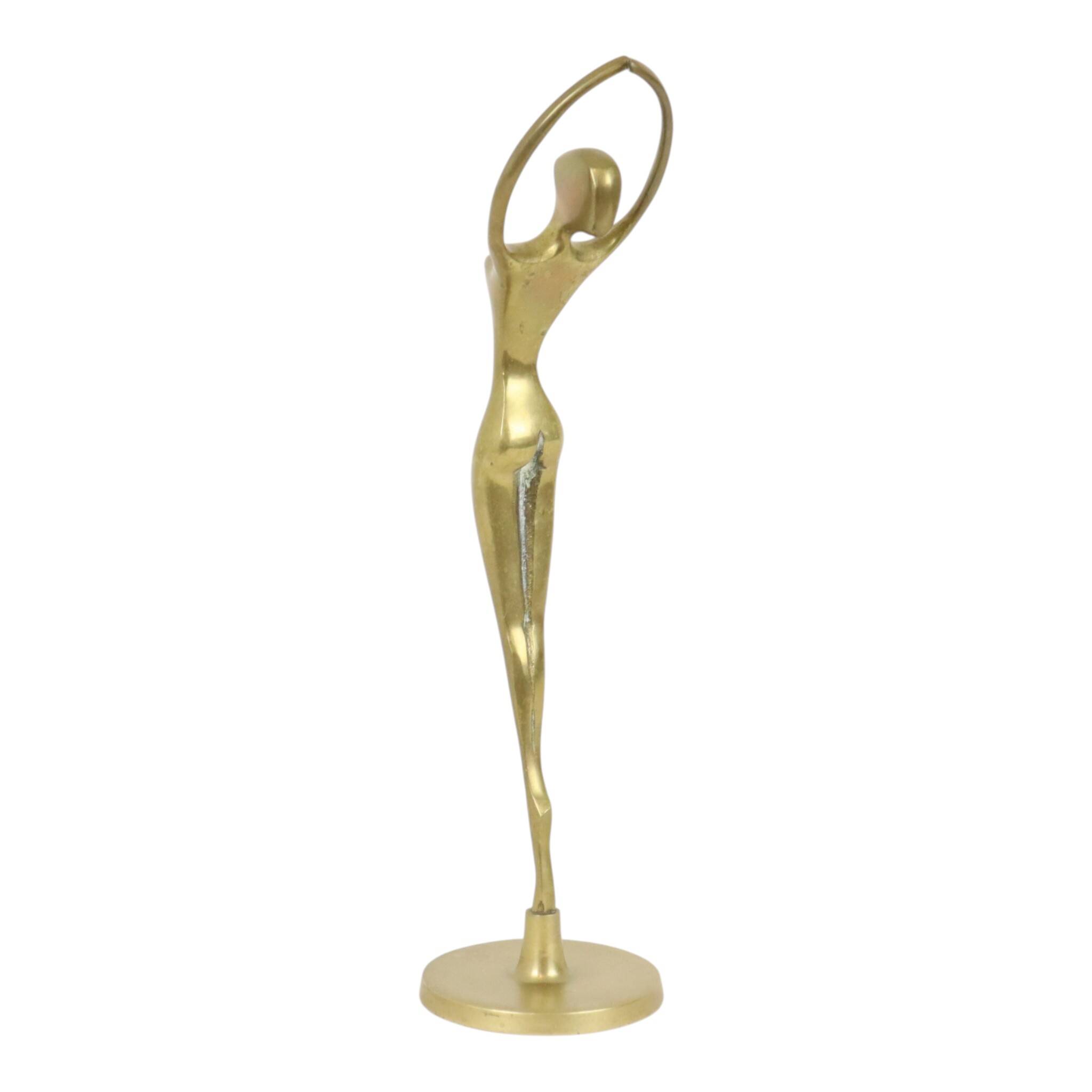 Hollywood Regency Brass Ballerina Figurine Sculpture 30cm