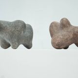 Pair of ceramic sculptures