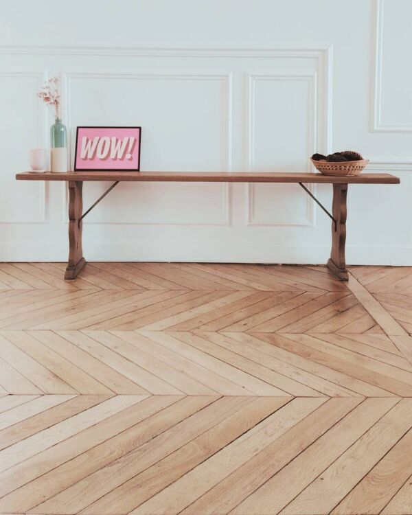 Banc vintage rénové, en bois - 2 disponibles, vente à l’unité