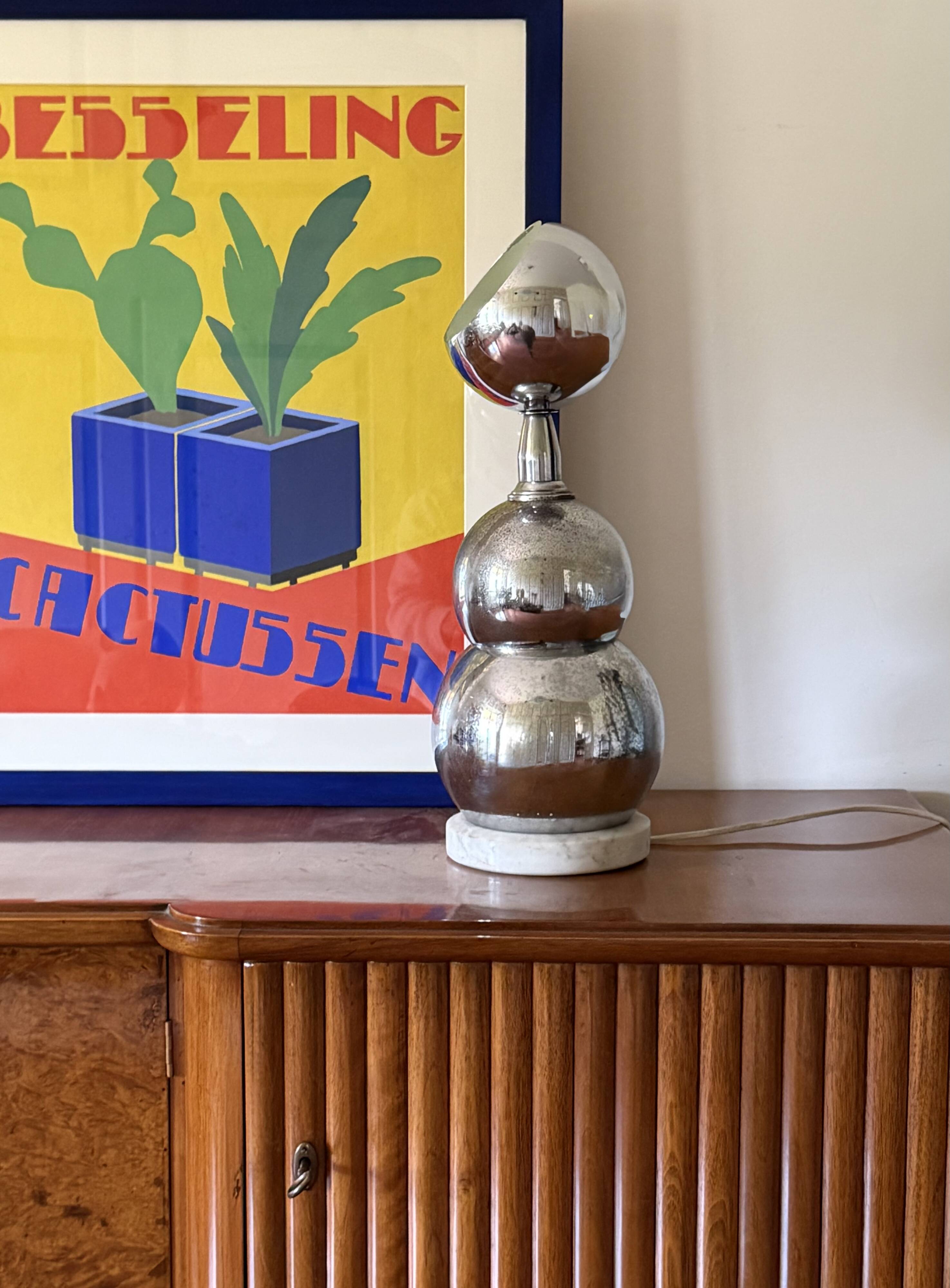 Space age chrome table Lamp, France 1970s