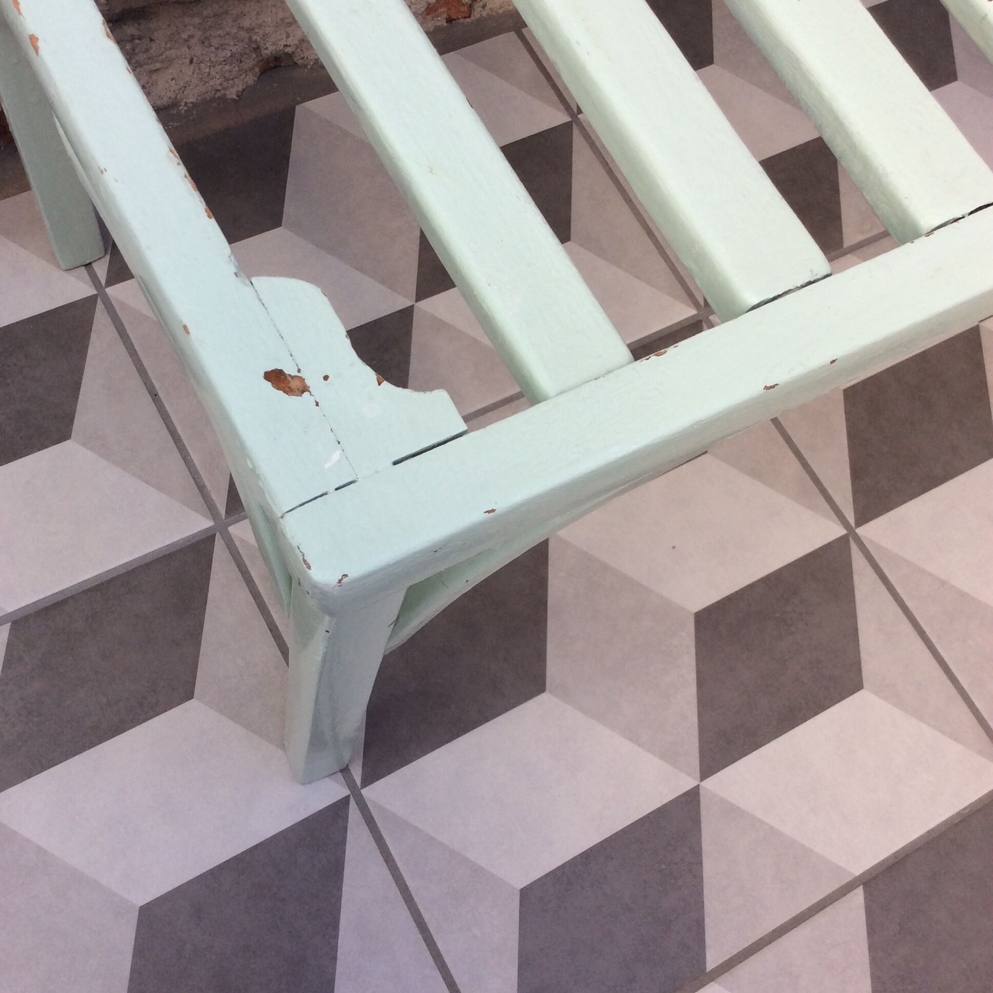 Old wooden suitcase holder