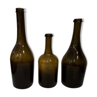 Three bottles with pontil