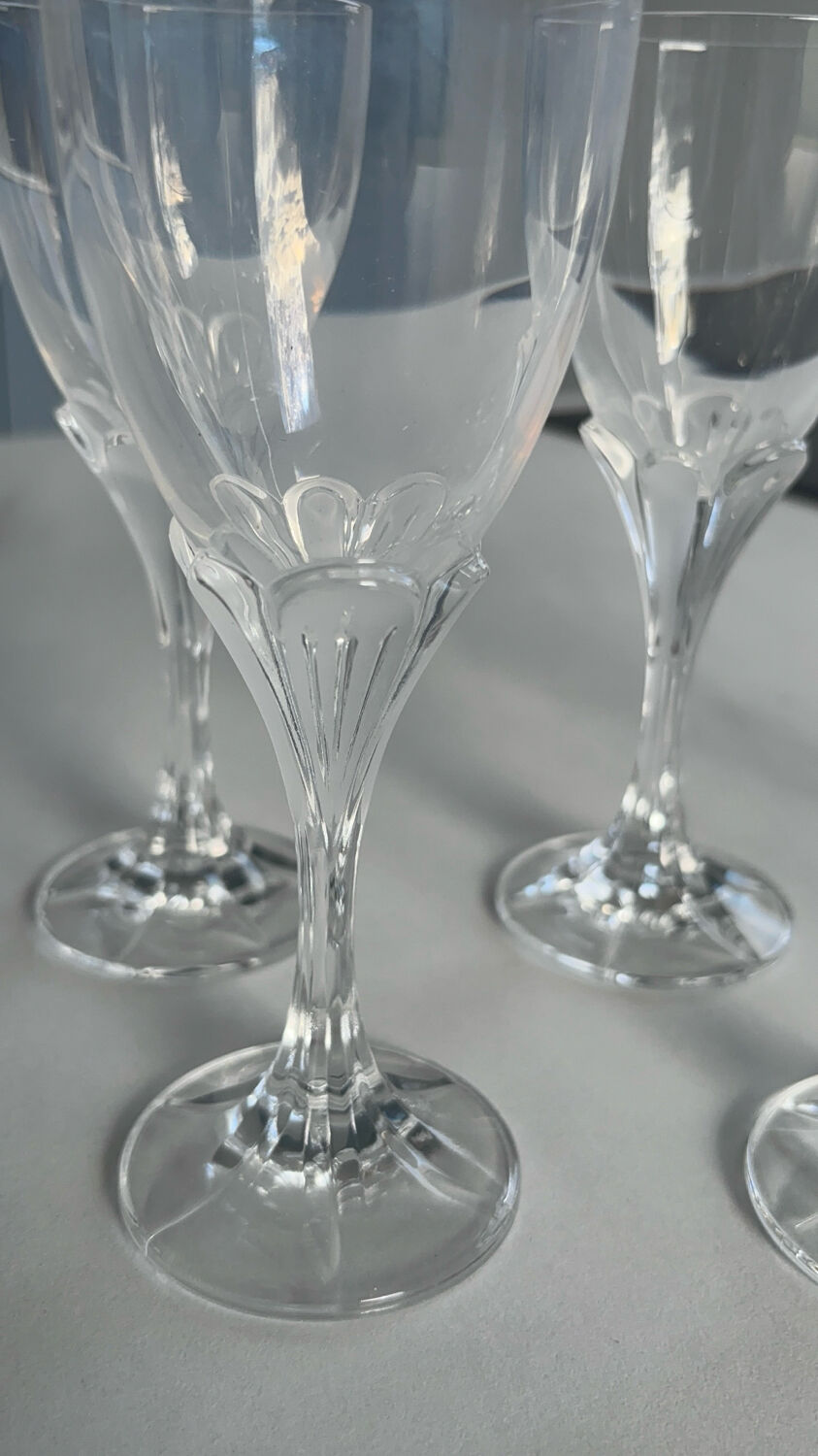 Set de 6 verre a vin cristal d’arques modèle granville forme de fleur