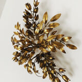 Gilded Italian Hollywood Regency metal wall lamp or flush light by Hans Kögl