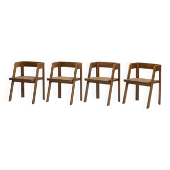 Ensemble de 4 chaises de Tito Agnoli pour Citterio SpA, années 1970