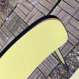 Chaises Formica jaune  pieds compas 1950