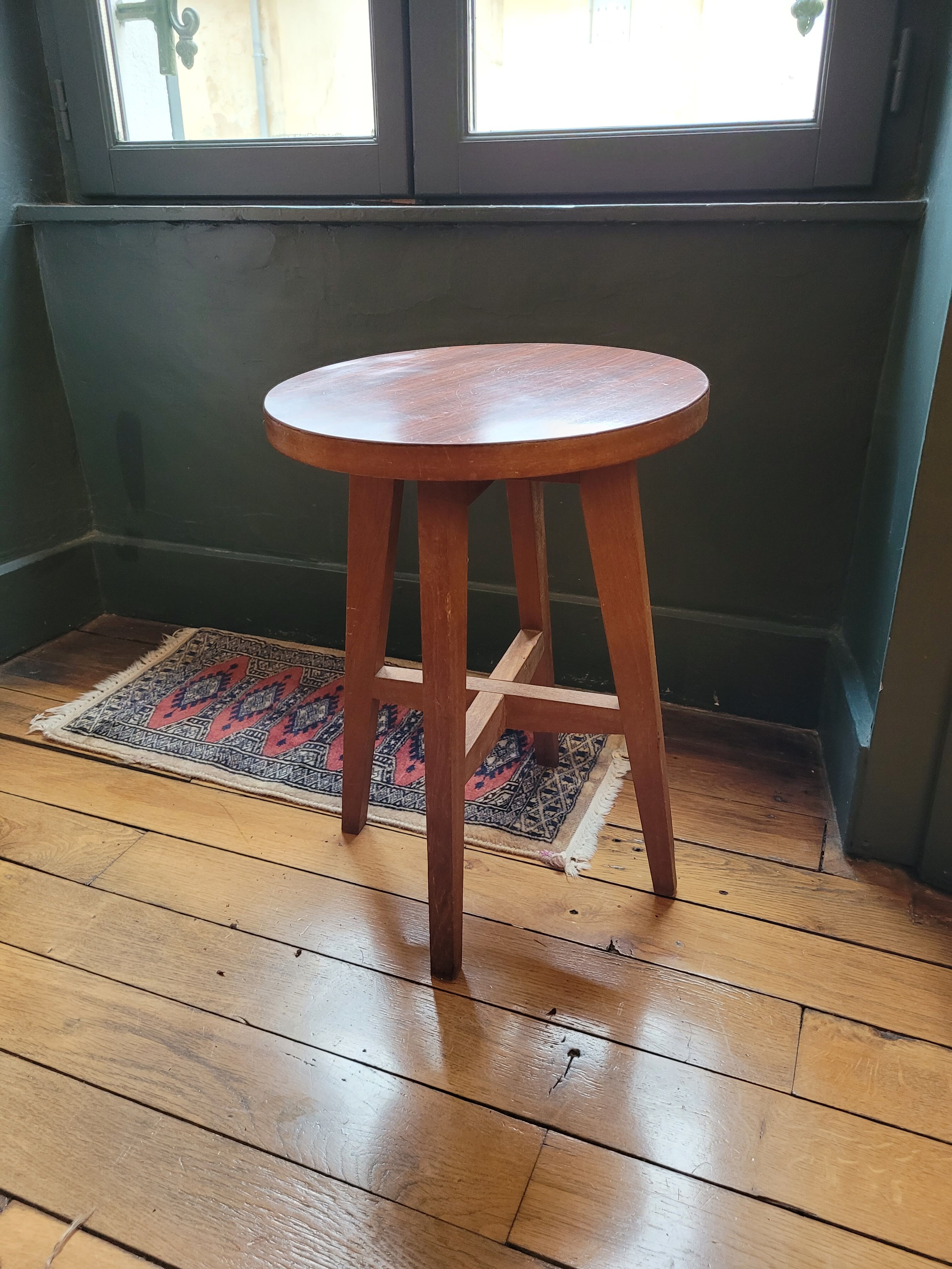 Wooden stool and formica 60's
