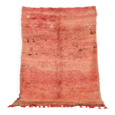 Tapis berbère en laine fait main, vintage pêche, 175 x 246 cm, tapis boho.