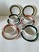 Set of 4 large vintage cups and 6 graphic saucers.