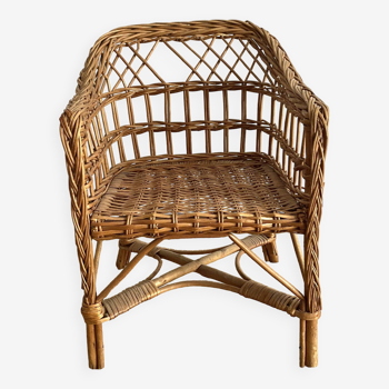 Children's rattan armchair from the 60s and 70s