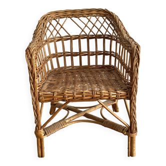 Children's rattan armchair from the 60s and 70s