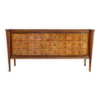 Buffet, cabinet Art Déco vintage italien en noyer foncé