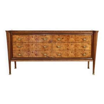 Buffet, cabinet Art Déco vintage italien en noyer foncé