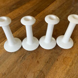 Set of 4 white ceramic candle holders